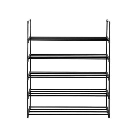 5 Tiers Shoe Rack Shoe Tower Shelf Storage Organizer For Bedroom, Entryway, Hallway, and Closet Black Color